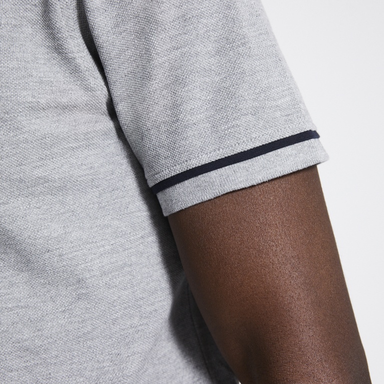 Polo shirt "Alan stripe" Grey Melange